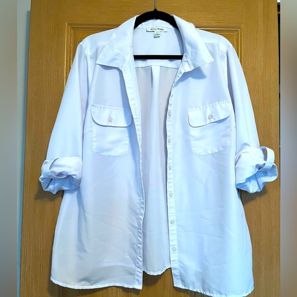 Studio Works Women's Long Sleeve Light Purple Collared Button Up Blouse - Picture 1 of 9